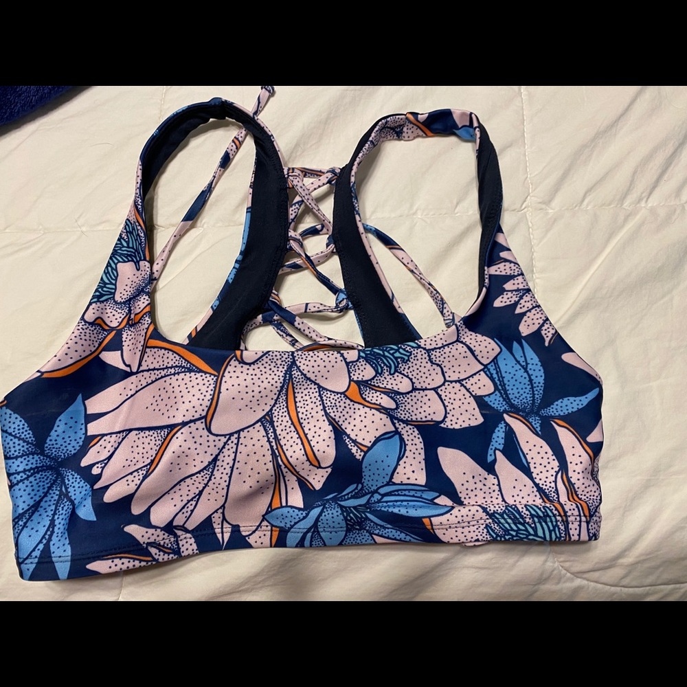 Born Primitive Blue and Pink Floral Bikini Top